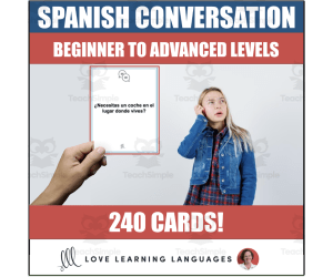 120 Spanish Conversation Starters - Beginner to Advanced Levels - Question Cards