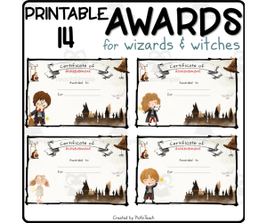 14 AWARD certificates for WIZARDS - ANY SUBJECT