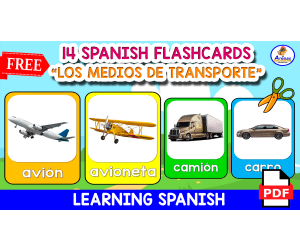 14 SPANISH FLASHCARDS | "Los medios de transporte"