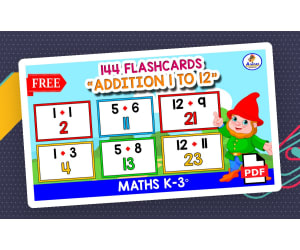 144 ADDITION FLASHCARDS with ANSWERS | Tables 1 to 12