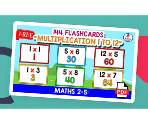 144 MULTIPLICACION FLASHCARDS | Tables 1 to 12