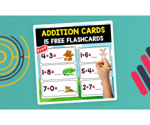 15 FREE ADDITION FLASHCARDS | WITH ANIMAL THEMED