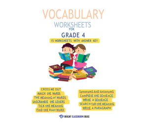 15 Vocabulary Worksheets for Grade 4