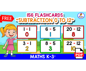 156 SUBTRACTION FLASHCARDS With Answer | Tables 0 to 12