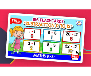 156 SUBTRACTION FLASHCARDS With Answer | Tables 0 to 12