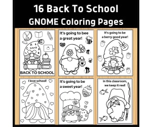 16 Back to School Gnome Coloring Pages