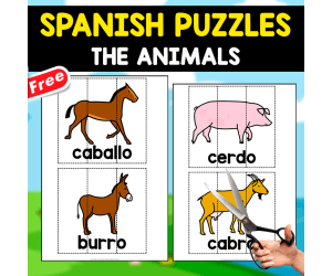 16 FREE SPANISH PUZZLES | THE ANIMALS
