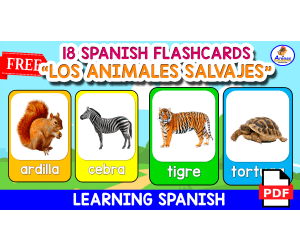 18 SPANISH FLASHCARDS | "Los animales salvajes"