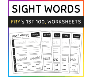 1st 100 Fry Sight Words Worksheets & Activities, #61-70, SET 5