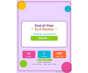 1st Grade End of Year ELA Review Worksheets & Games