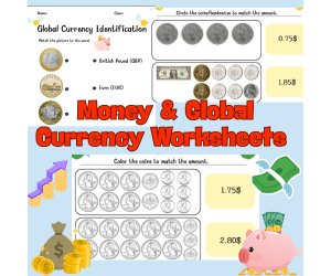 1st Grade Financial Literacy Worksheets | Money & Currency
