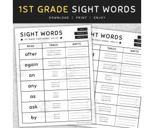1st Grade Sight Words: Read, Trace and Write Worksheets and Activities, [SET 4]