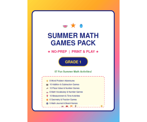 1st Grade Summer Math Games Pack | No-Prep Printables