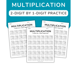 2 Digit by 1 Digit Multiplication WorksheetDouble Digit Multiplication
