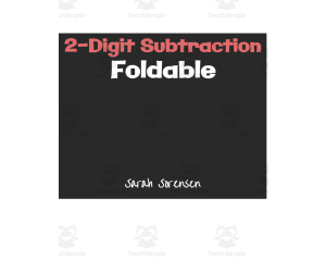 2-Digit Subtraction Foldable