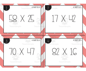 2 x 2 Multiplication Task Cards