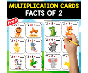 20 CARDS OF MULTIPLICATION FACTS | TABLE OF 2