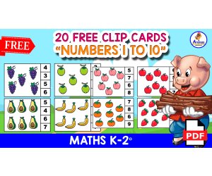 20 COUNTING CARDS | Fruits Themed for Kids