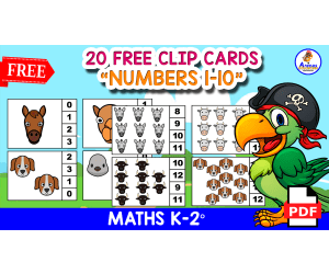 20 COUNTING CLIP CARDS 1 TO 10 | Animals Themed