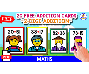 20 FLASHCARDS OF 2-DIGIT ADDITION | LEGO THEMED