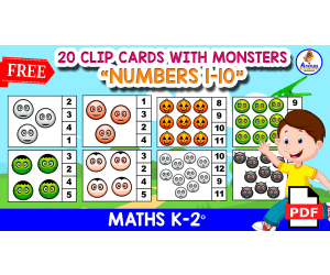 20 FREE CLIP CARDS Counting 1 to 10 | MONSTER THEMED