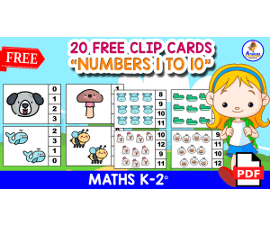 20 FREE CLIPCARDS WITH ANIMALS | Counting 1 to 10