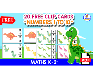 20 FREE DINOSAUR CLIP CARDS | Numbers 1 to 10