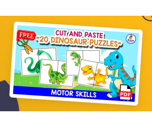20 FREE DINOSAUR PUZZLES | Cut and Paste