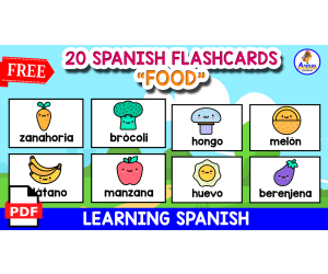 20 FREE SPANISH FLASHCARDS | Food