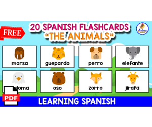 20 FREE SPANISH FLASHCARDS | The Animals