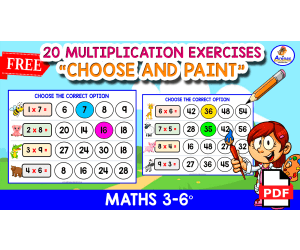 20 MULTIPLICATION EXERCISES | Choose and Paint