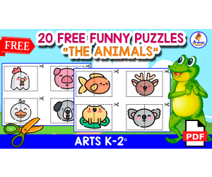 20 PUZZLES OF ANIMALS | Free Resource