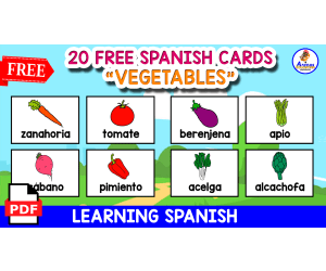20 SPANISH CARDS | THE VEGETABLES IN SPANISH