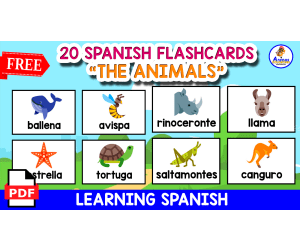 20 SPANISH FLASHCARDS OF ANIMALS | FREE RESOURCE FOR KIDS