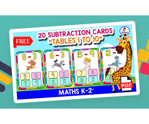 20 SUBTRACTION FLASHCARDS | Choose the Option
