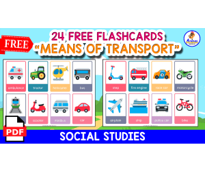 24 FREE FLASHCARDS | MEANS OF TRANSPORT