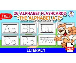 26 ALPHABET FLASHCARDS | TRACING THEMED
