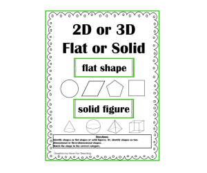 2D 3D Flat Shapes Solid Figures Activity