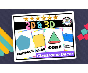 2D and 3D Shape Posters Classroom Decor |2D and 3D Shape