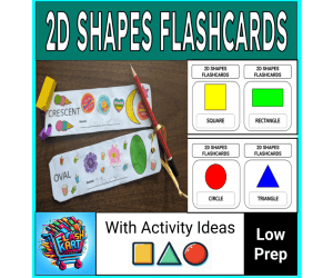 2D Shapes Flashcards for Toddlers, Preschoolers, and Kindergartners