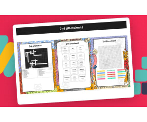 2nd Amendment Bundle Cross&Search&Scramble Activity Puzzle sheet