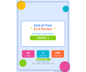 2nd Grade End of Year ELA Review Worksheets & Games