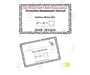 2nd Grade Math Exit Slip Journal | Unit 2 Math Expressions