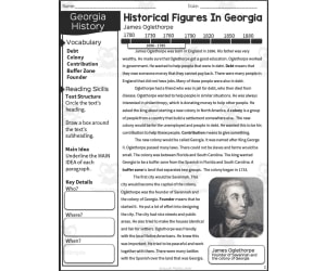 2nd Grade Reading Packet: Georgia's Historical Figures