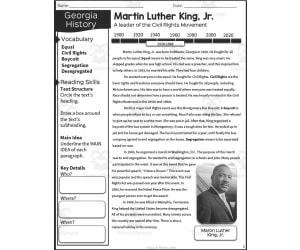 2nd Grade Reading Packet: Martin Luther King, Jr.