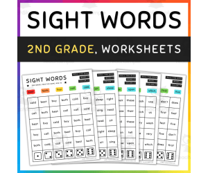 2nd Grade Sight Words Practice Game , Roll & Color, Fun Activity - SET 9 (b)