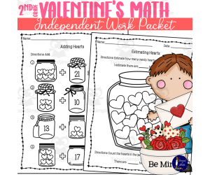 2nd Grade Valentine's Math Independent Work Packet