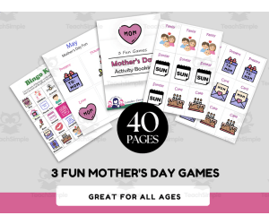 3 Mother's Day Games | Mother's Day Bingo | Four Corner Game | Mother's Day Party | Printable Mother's Day Ideas
