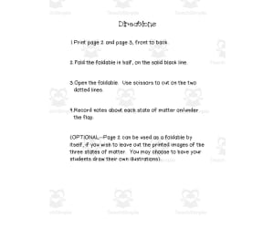 3 States of Matter Foldable