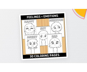 Feelings & Emotions Colouring Pages – Set of 30